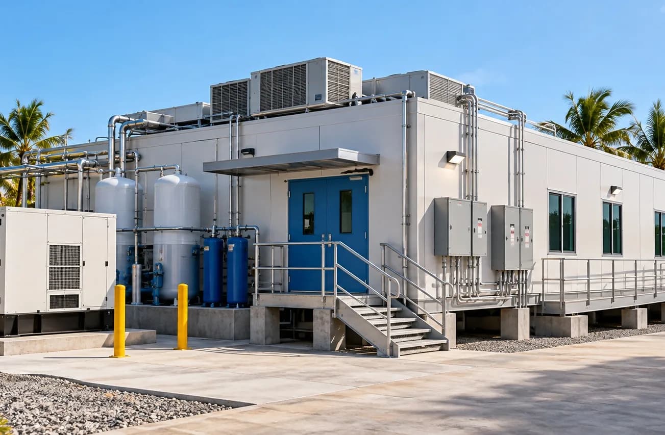 RESPAND power, water and oxygen resilience systems beside a clinic