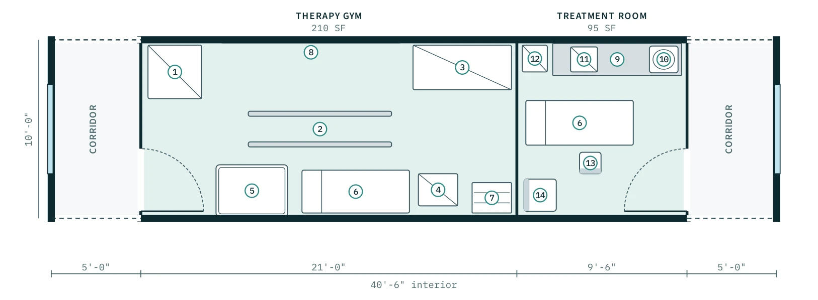 Rehabilitation floor plan