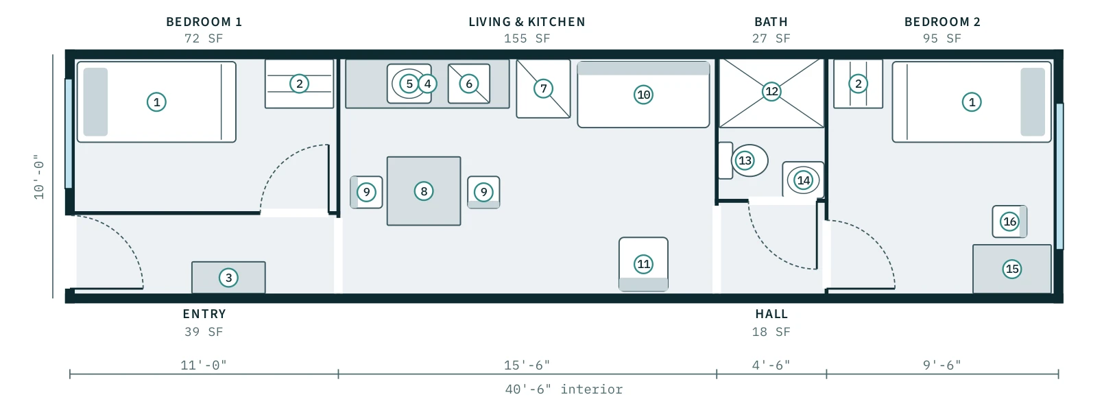 Staff Quarters floor plan, RP-SQ